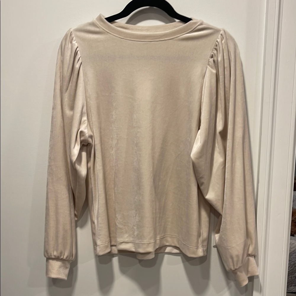 LOFT Tan Boxy Blouse with Relaxed Fit